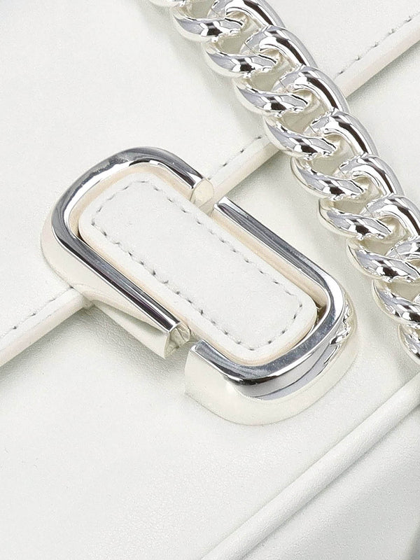 The J Marc Mini White Silver Leather Shoulder Bag