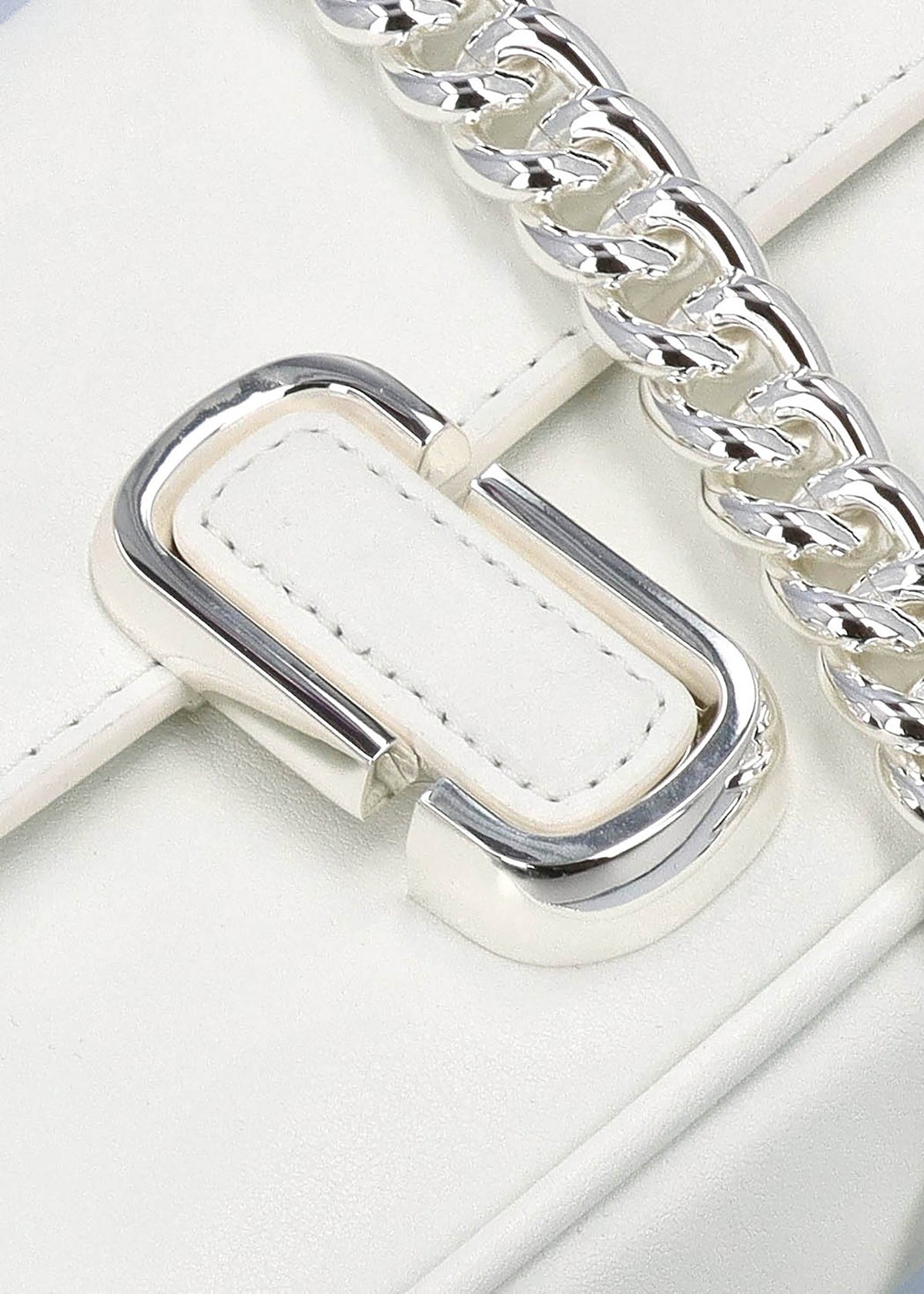 The J Marc Mini White Silver Leather Shoulder Bag
