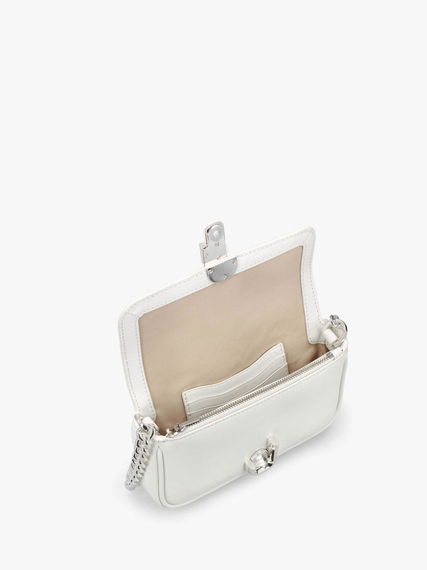 The J Marc Mini White Silver Leather Shoulder Bag