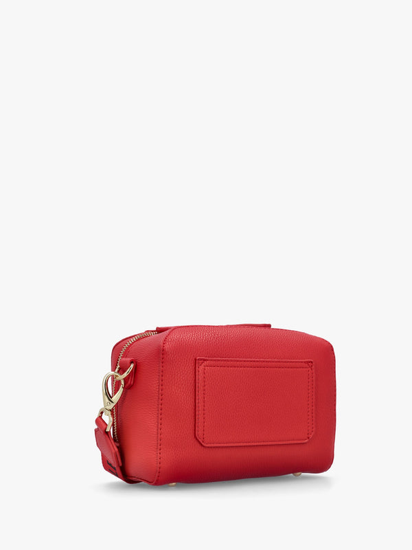 Pattie Haversack Pebbled Rosso Cross-Body Bag