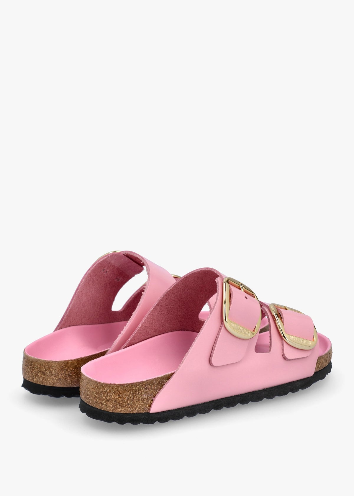 Arizona Big Buckle High Shine Fondant Pink Two Bar Mules