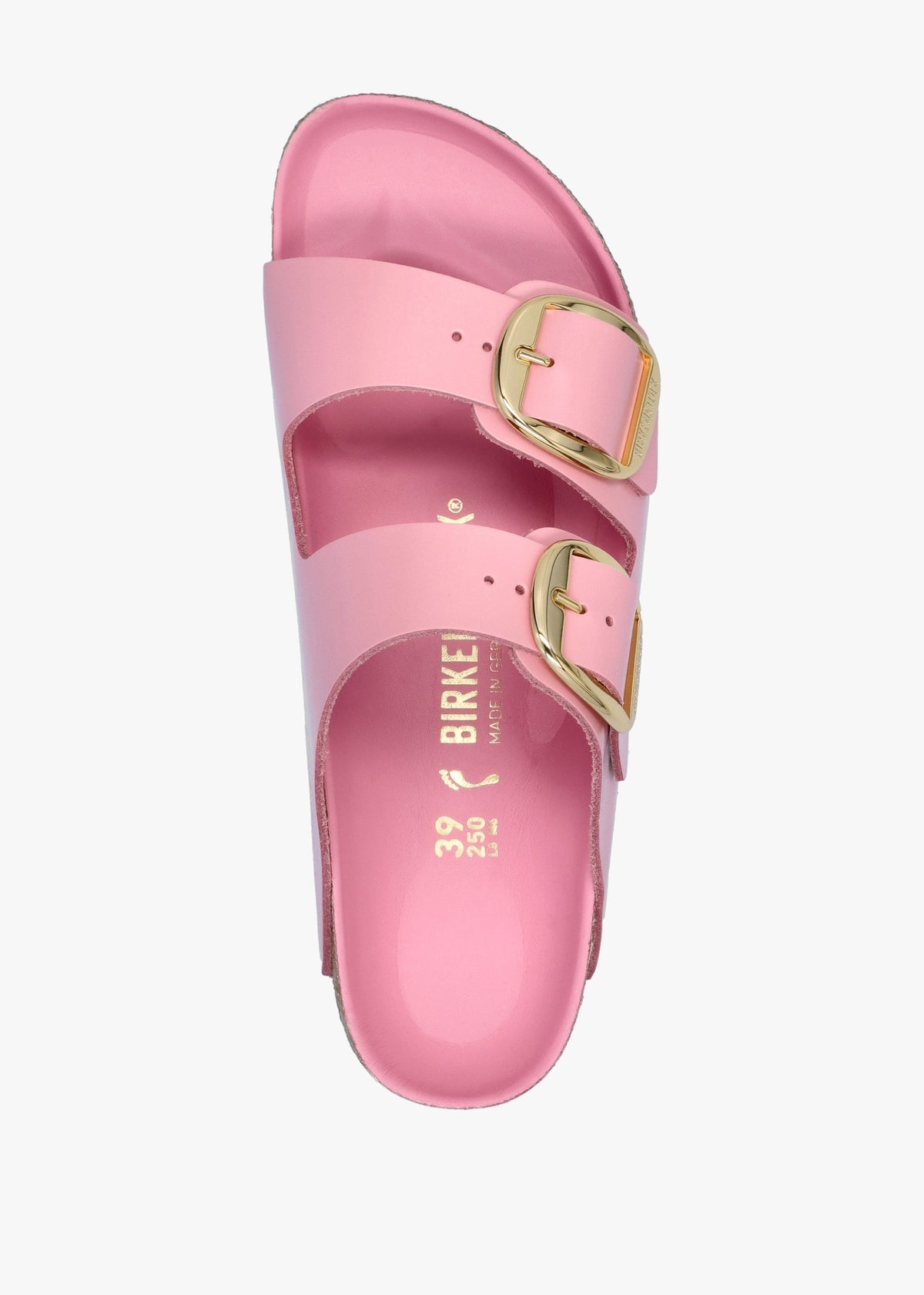 Arizona Big Buckle High Shine Fondant Pink Two Bar Mules