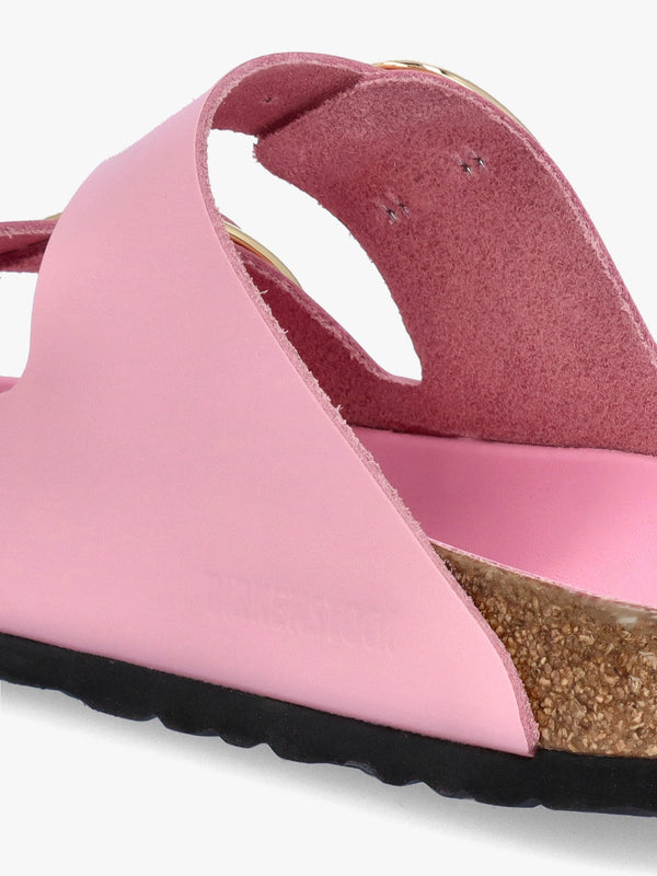 Arizona Big Buckle High Shine Fondant Pink Two Bar Mules