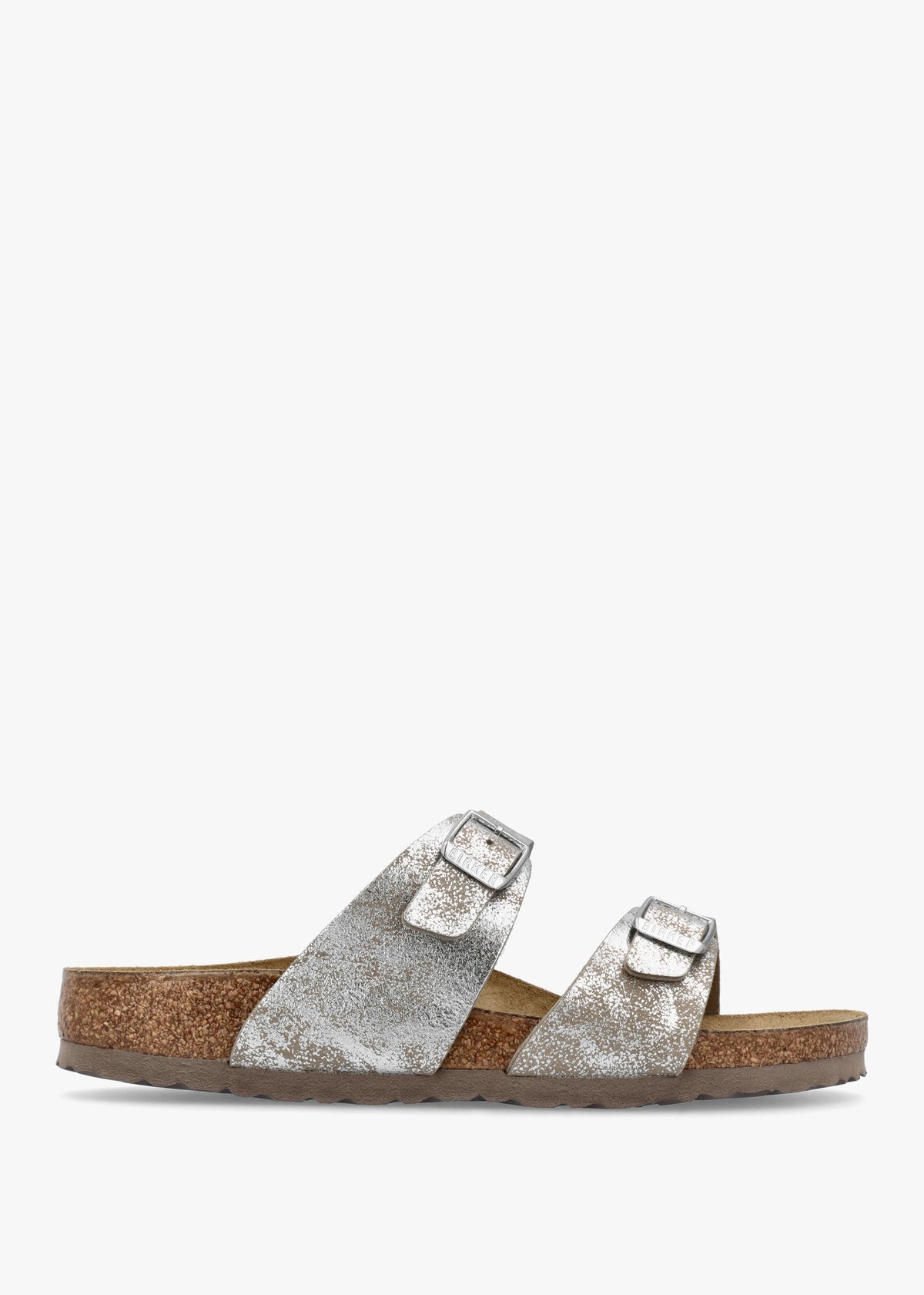 Sydney BS Birko Flor SYN Washed Metallic Two Bar Mules