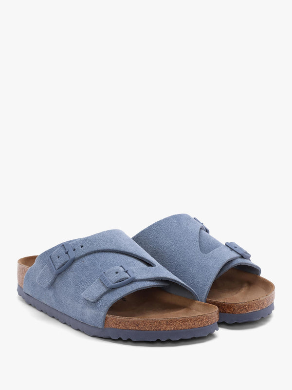 Zurich Elemental Blue Suede Leather Mules