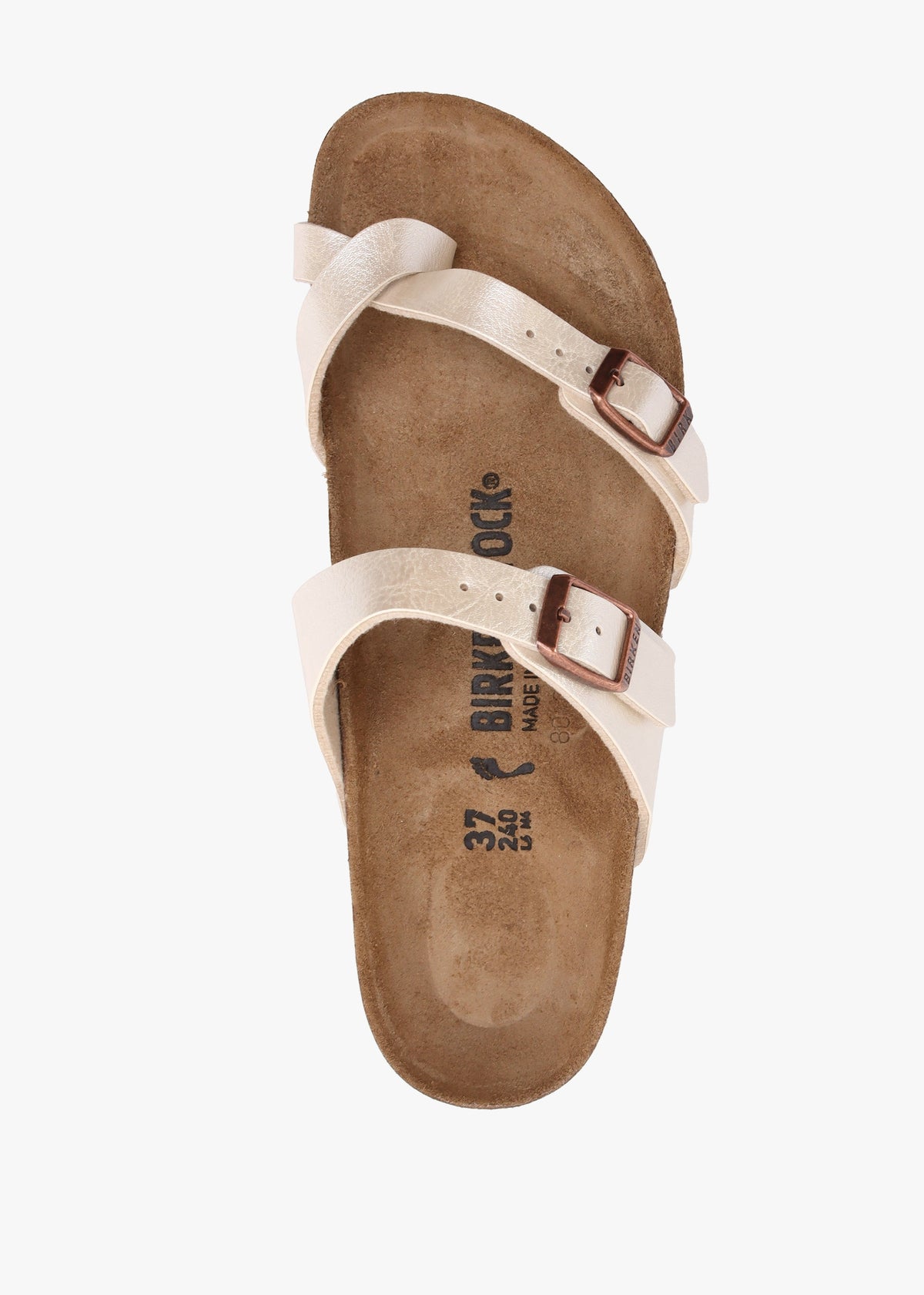 Mayari Graceful Pearl White Birko-Flor Thong Sandals