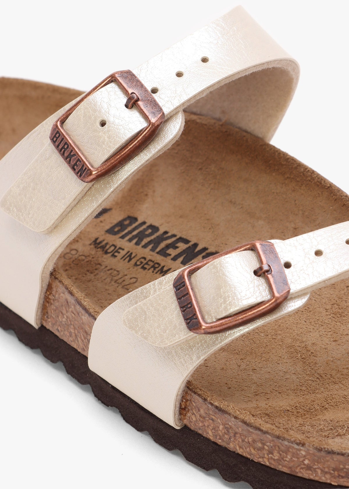 Mayari Graceful Pearl White Birko-Flor Thong Sandals