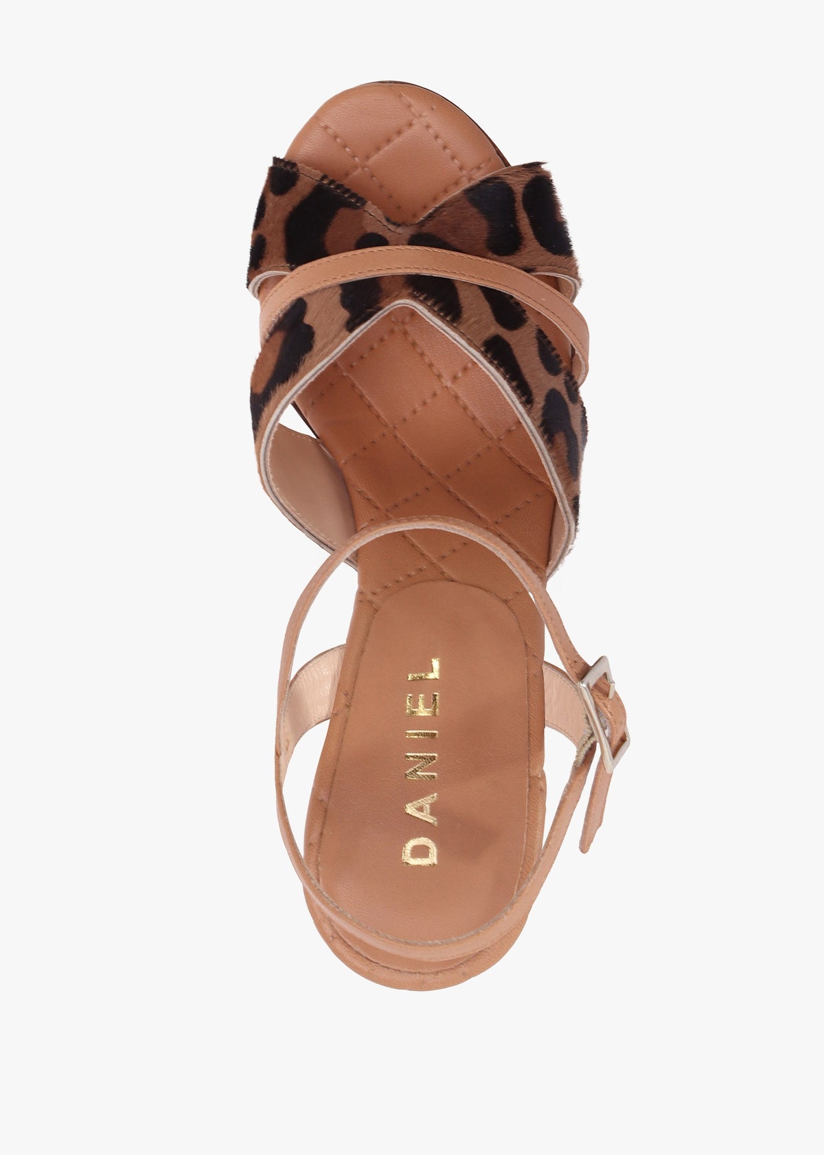 Darcey Leopard Calf Hair Platform Heeled Sandals