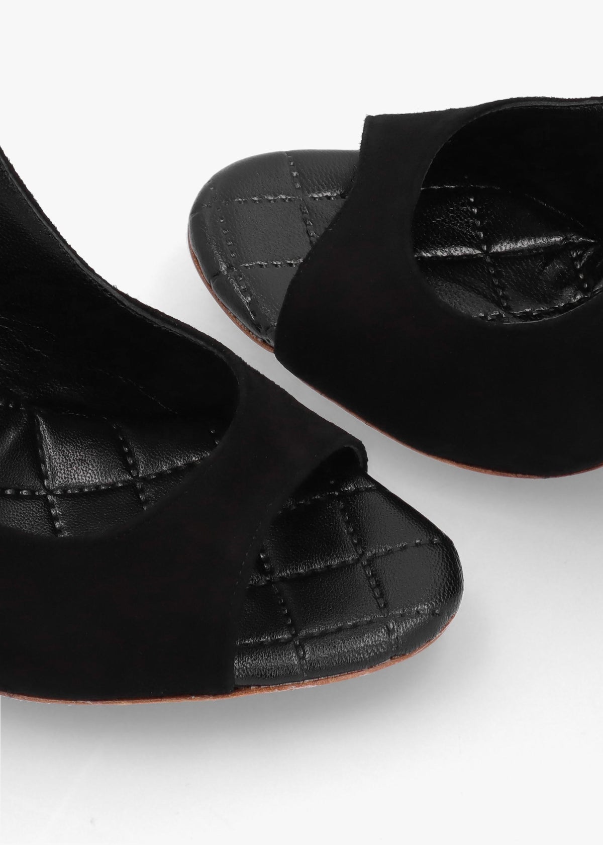 Margot Black Suede Sculpted Wedge Sandals