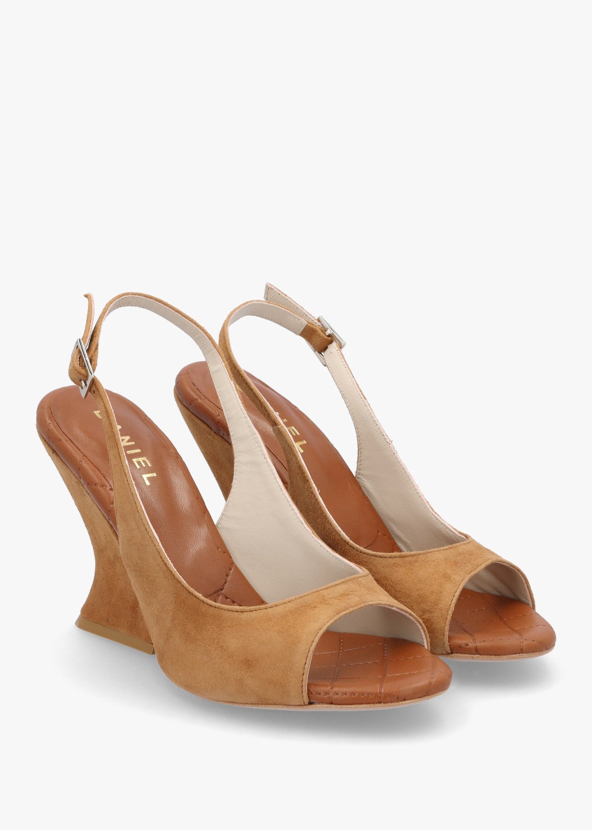 Margot Tan Suede Sculpted Wedge Sandals