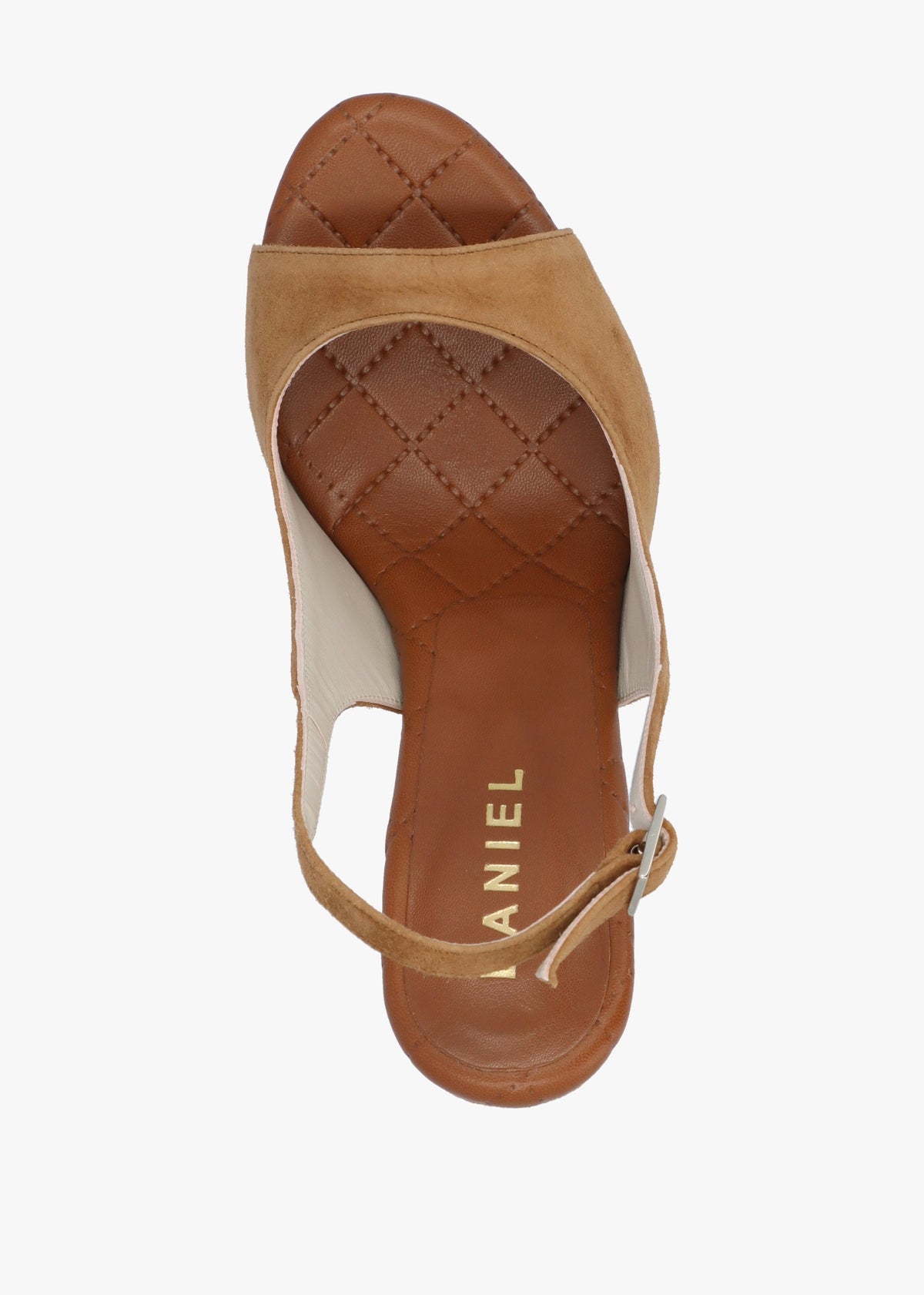 Margot Tan Suede Sculpted Wedge Sandals