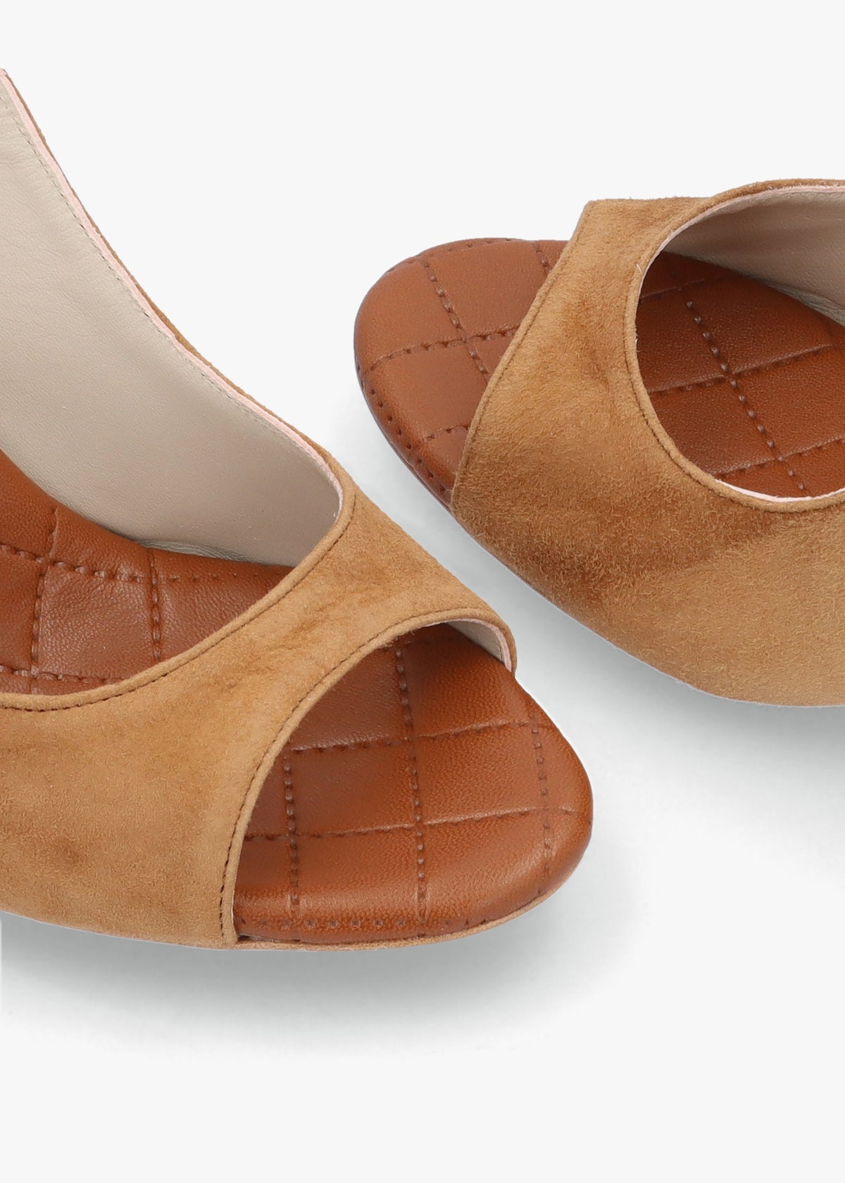 Margot Tan Suede Sculpted Wedge Sandals