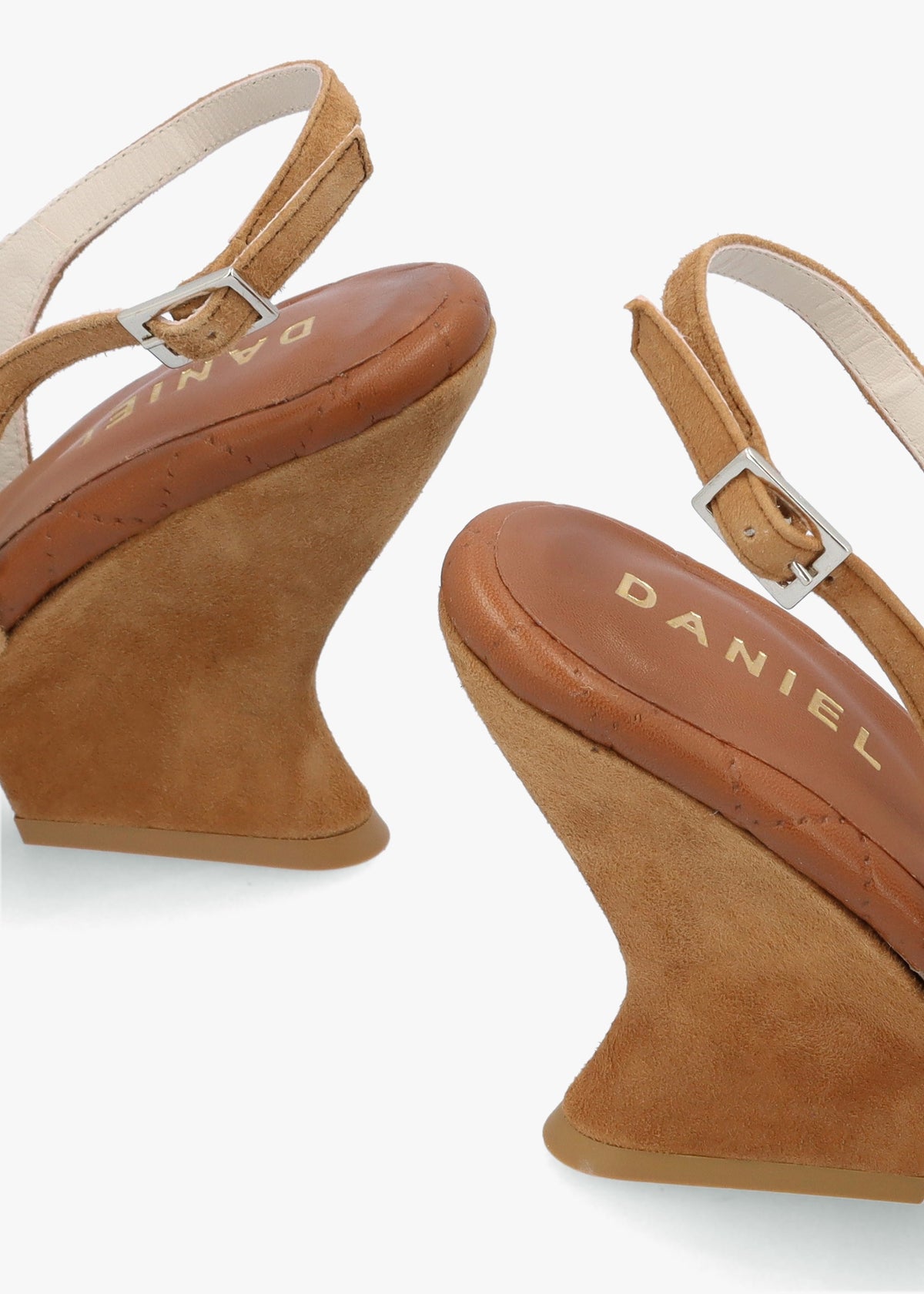 Margot Tan Suede Sculpted Wedge Sandals