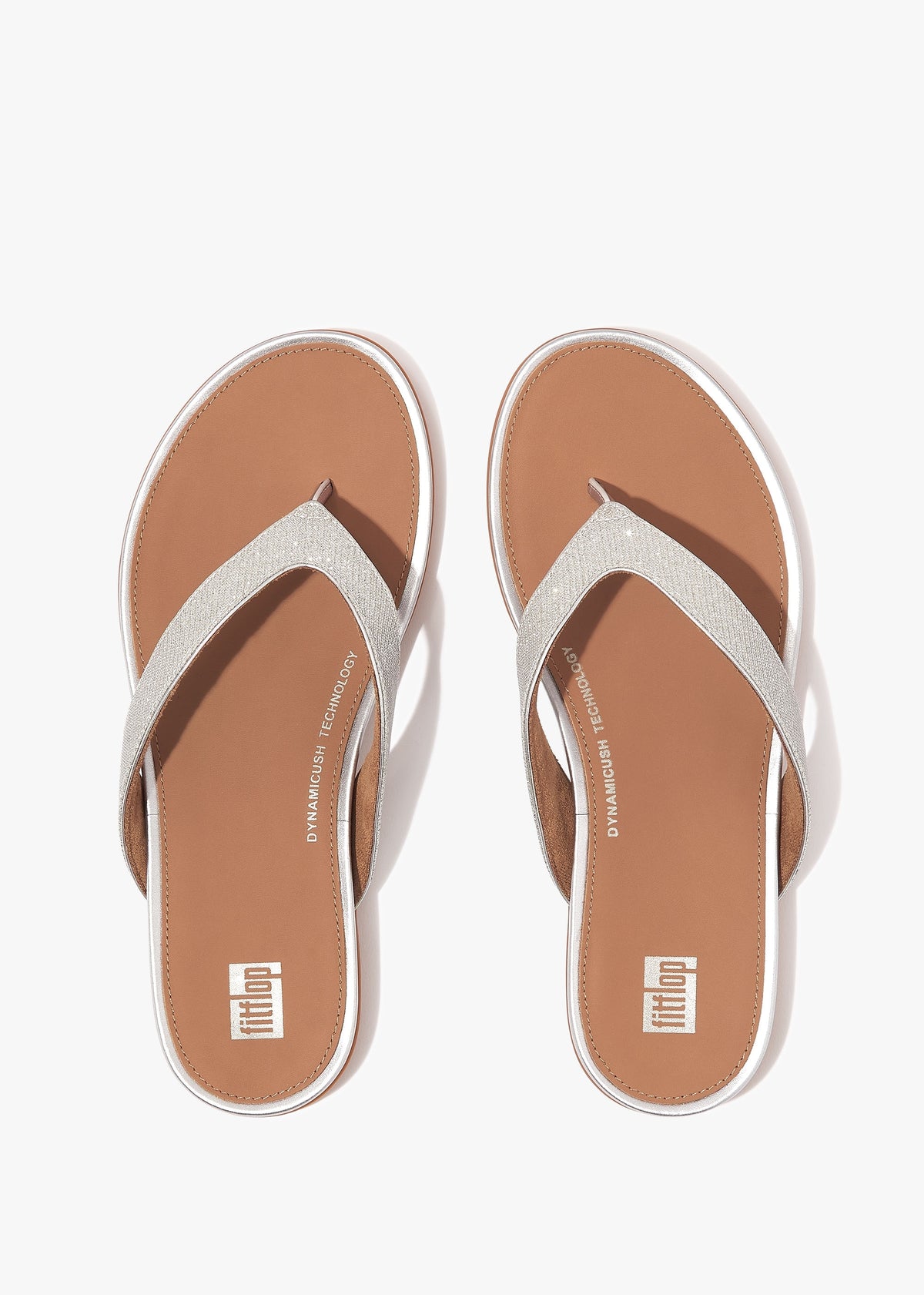 Gracie Shimmerlux Silver Flip Flops