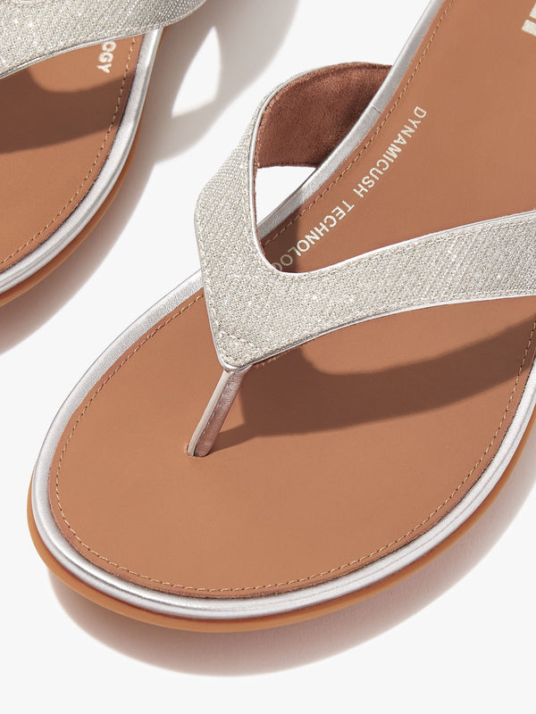 Gracie Shimmerlux Silver Flip Flops