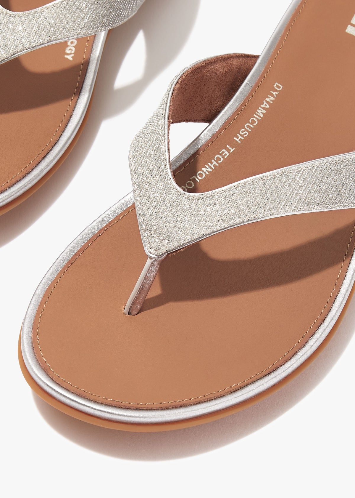 Gracie Shimmerlux Silver Flip Flops