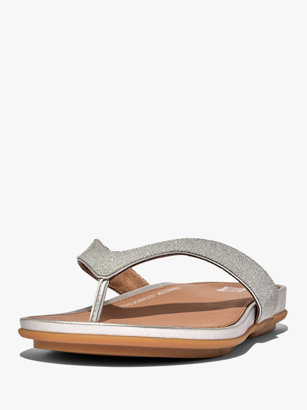 Gracie Shimmerlux Silver Flip Flops
