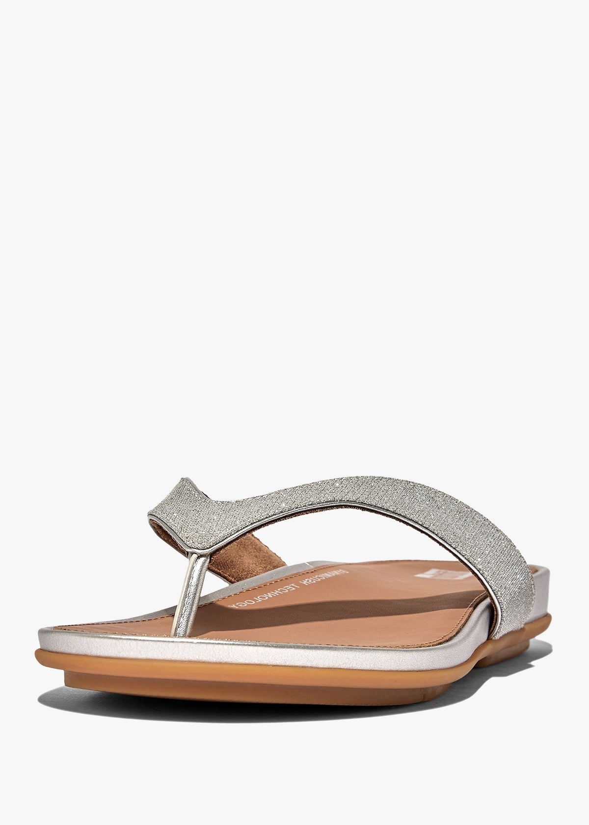 Gracie Shimmerlux Silver Flip Flops