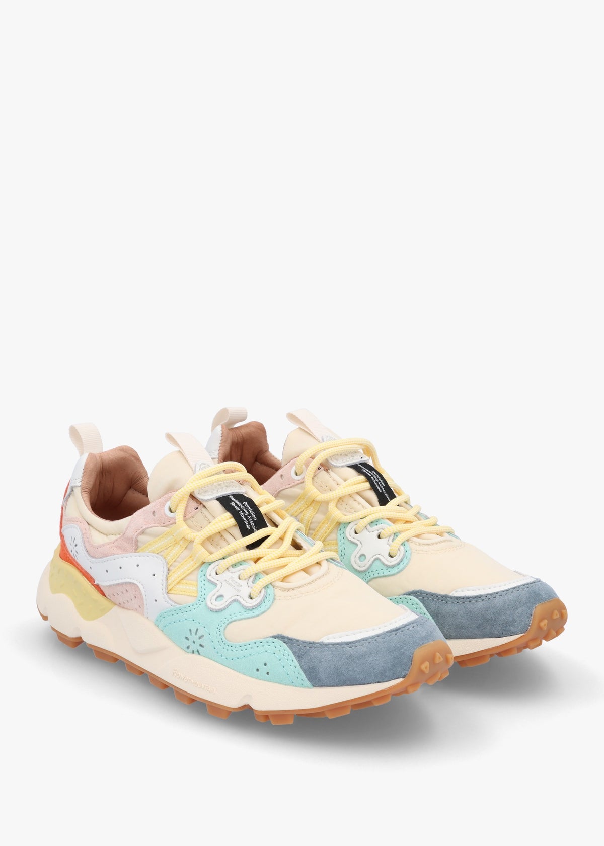 Women's Yamano 3 Light Blue Beige Suede & Technical Fabric Trainers
