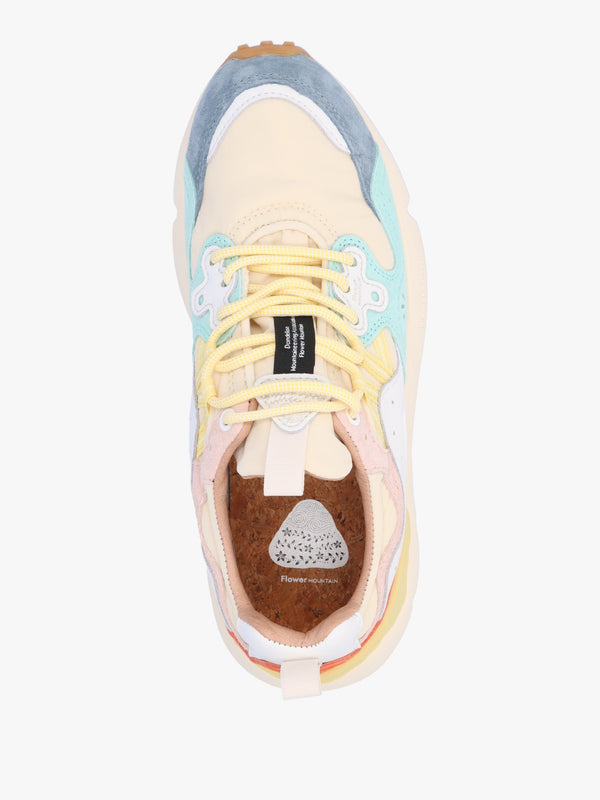 Women's Yamano 3 Light Blue Beige Suede & Technical Fabric Trainers