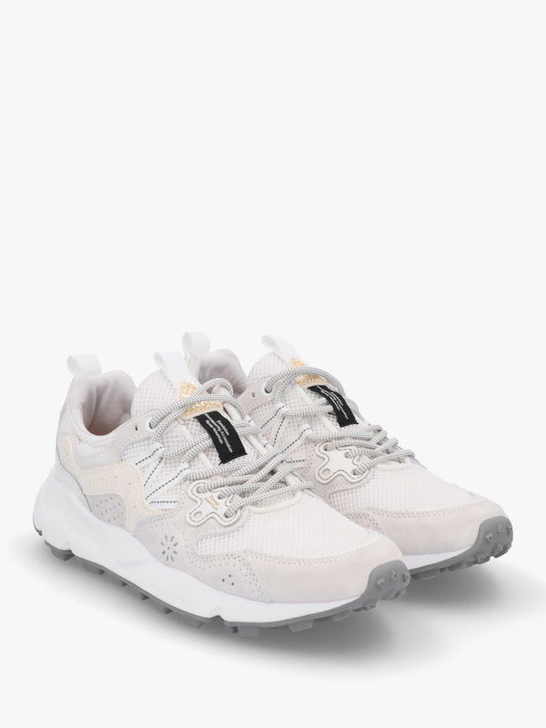 Women's Yamano 3 White Suede & Technical Fabric Trainers