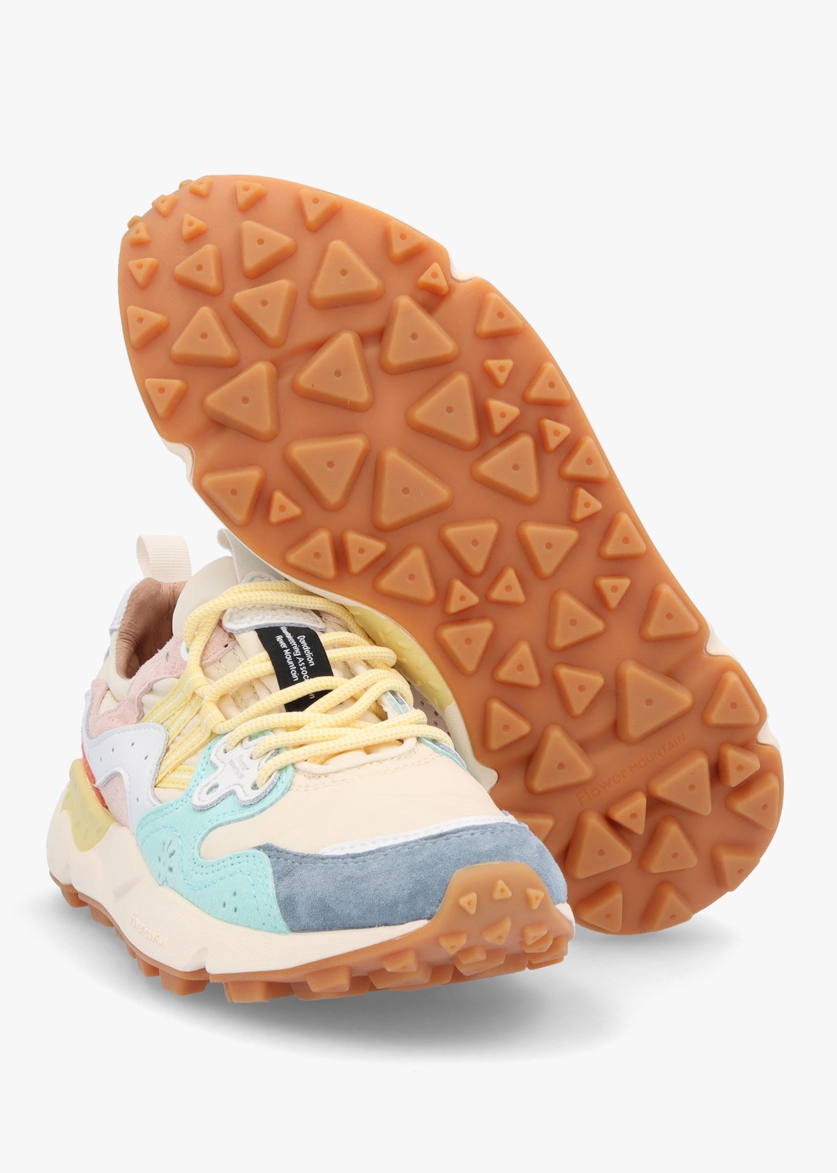 Women's Yamano 3 Light Blue Beige Suede & Technical Fabric Trainers