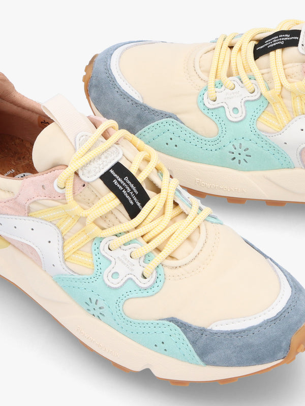 Women's Yamano 3 Light Blue Beige Suede & Technical Fabric Trainers
