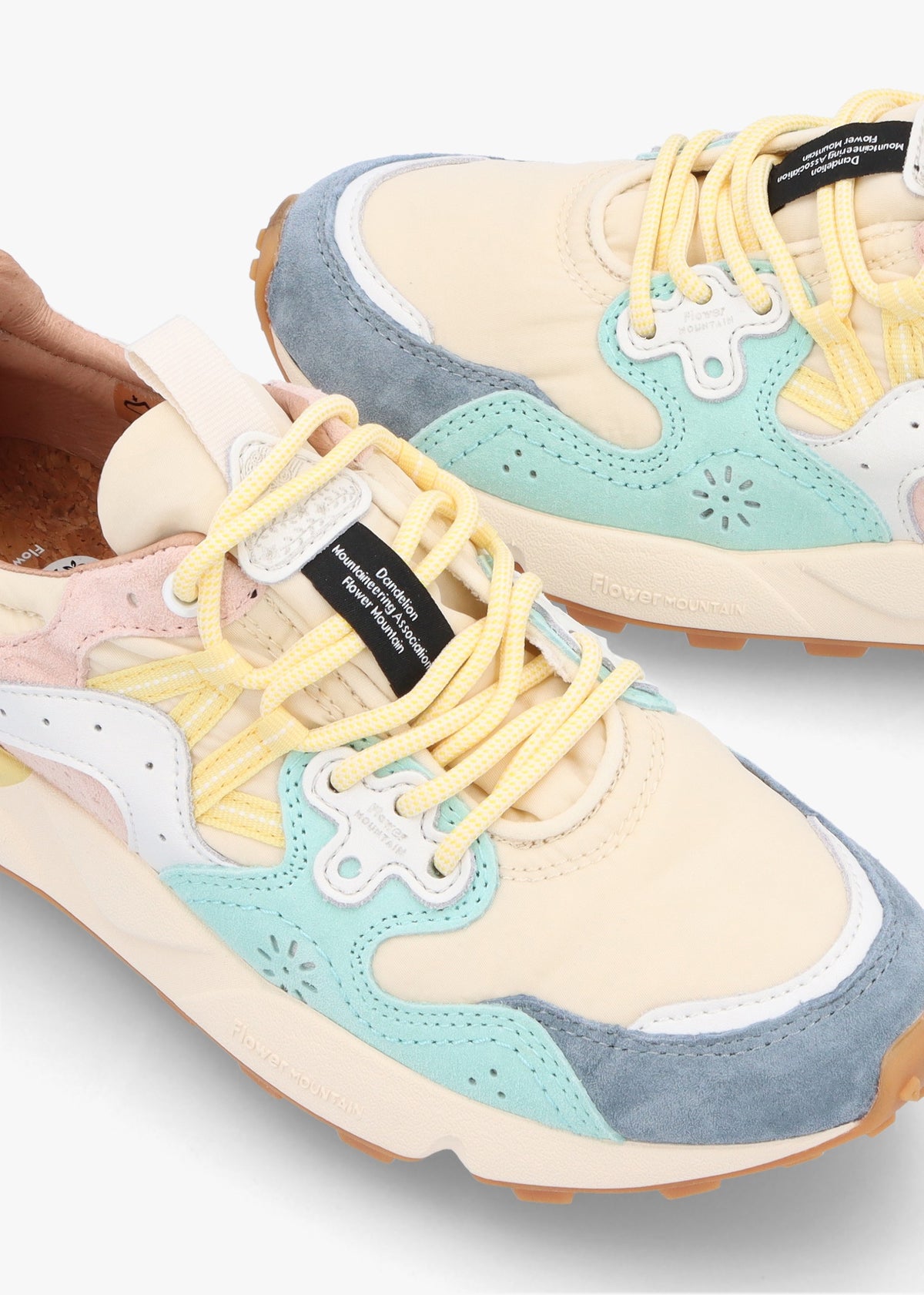 Women's Yamano 3 Light Blue Beige Suede & Technical Fabric Trainers