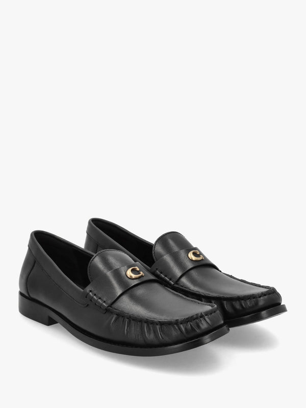 Jolene Black Leather Loafers