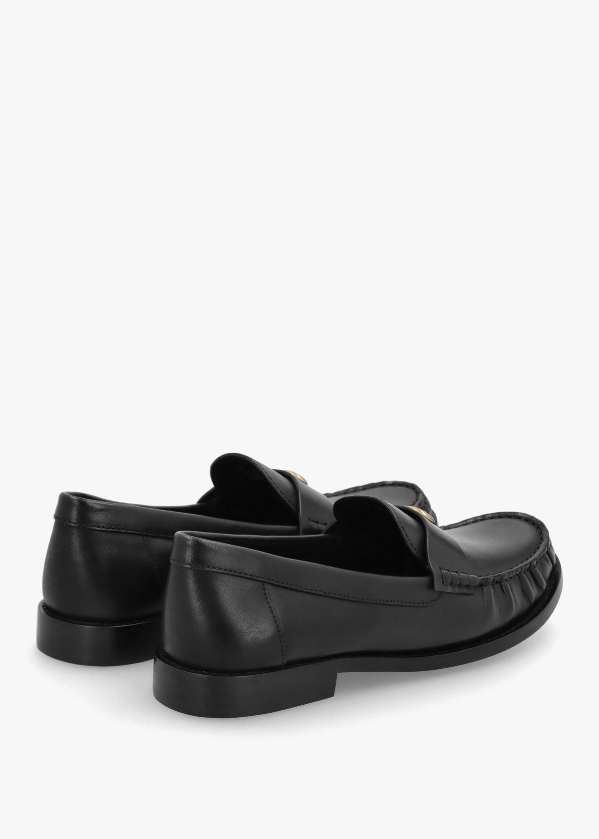 Jolene Black Leather Loafers