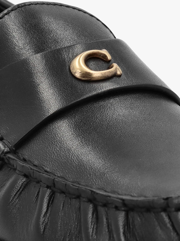 Jolene Black Leather Loafers