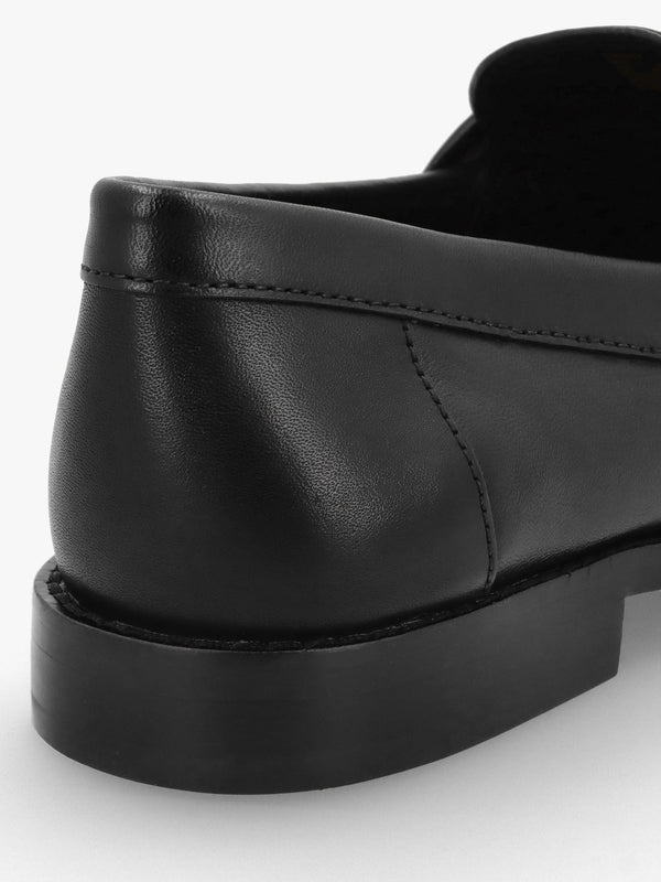 Jolene Black Leather Loafers