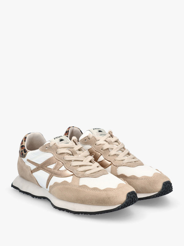Sunstar Eggnug Cheeta Suede & Mesh Trainers