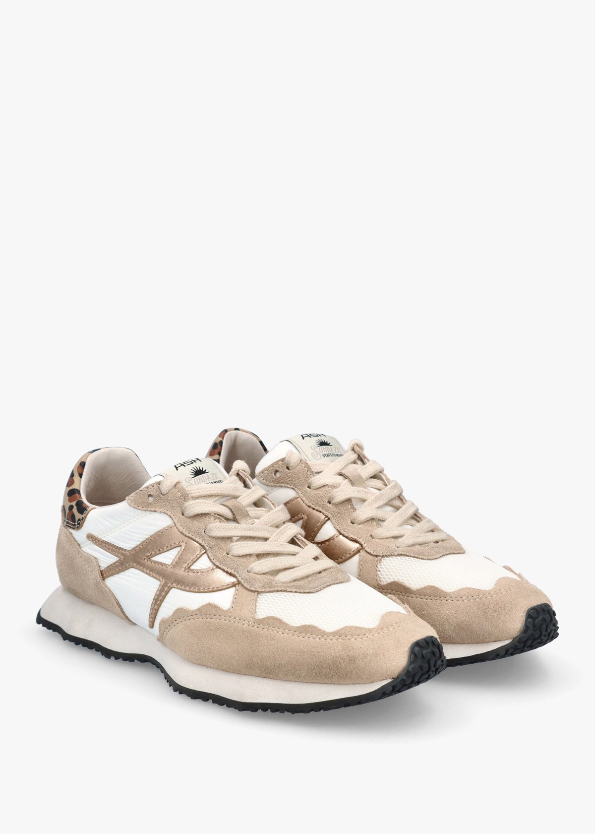 Sunstar Eggnug Cheeta Suede & Mesh Trainers
