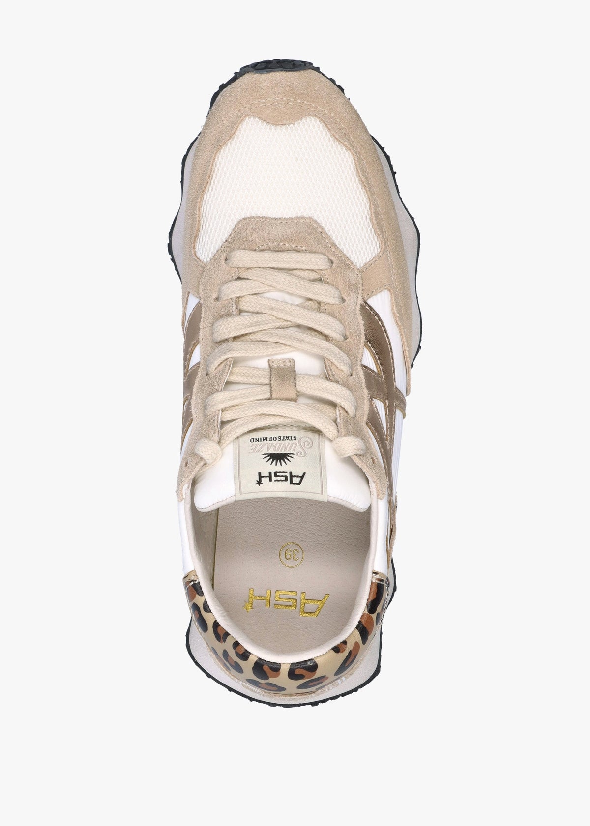 Sunstar Eggnug Cheeta Suede & Mesh Trainers