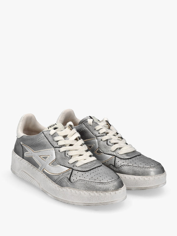 Starlight Bis Dark Silver White Leather Trainers