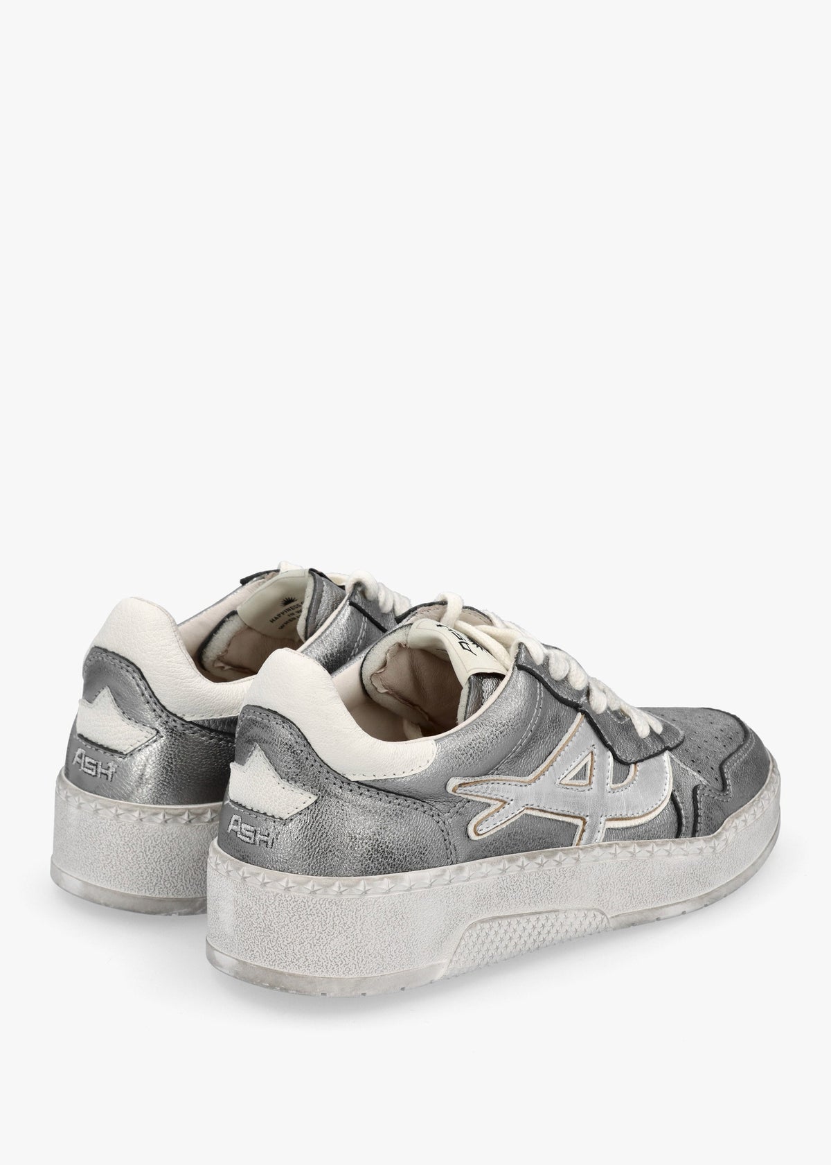 Starlight Bis Dark Silver White Leather Trainers