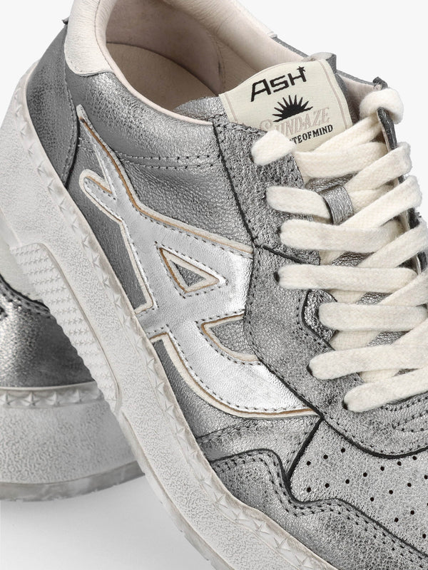 Starlight Bis Dark Silver White Leather Trainers
