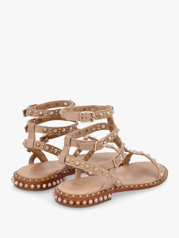 Pepper Skin Leather Studded Gladiator Sandals