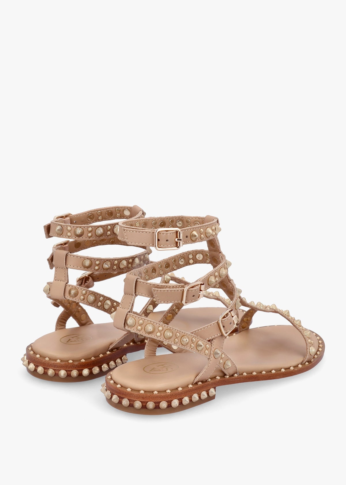 Pepper Skin Leather Studded Gladiator Sandals
