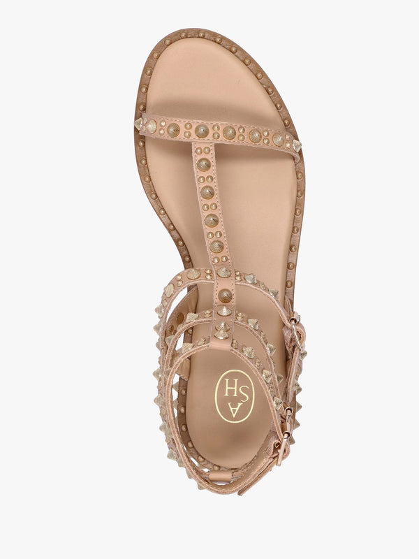 Pepper Skin Leather Studded Gladiator Sandals