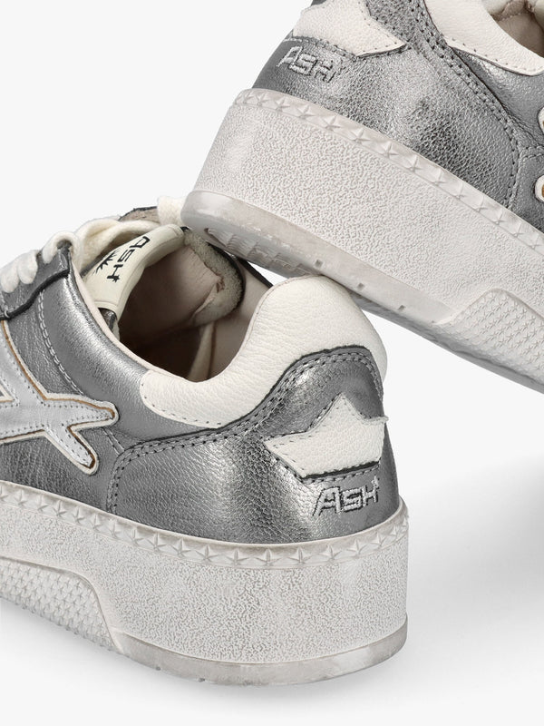 Starlight Bis Dark Silver White Leather Trainers
