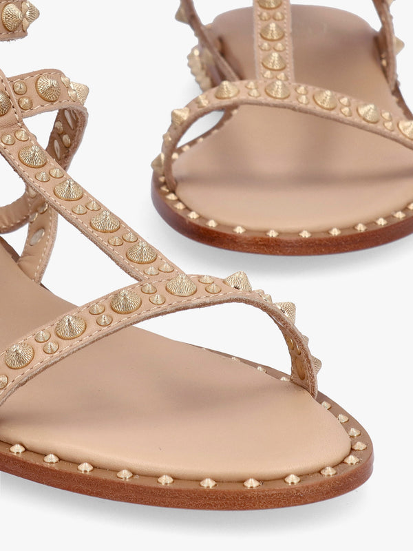 Pepper Skin Leather Studded Gladiator Sandals