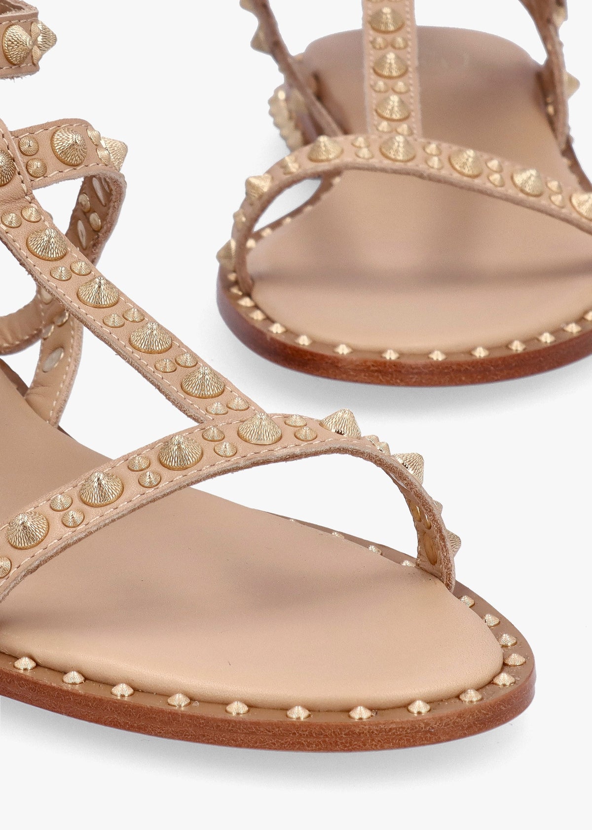 Pepper Skin Leather Studded Gladiator Sandals