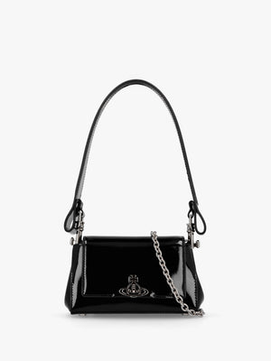 Small Hazel Black Recycled PU Shoulder Bag