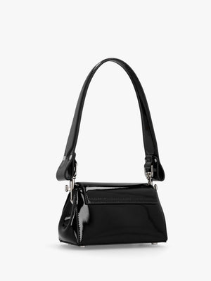 Small Hazel Black Recycled PU Shoulder Bag