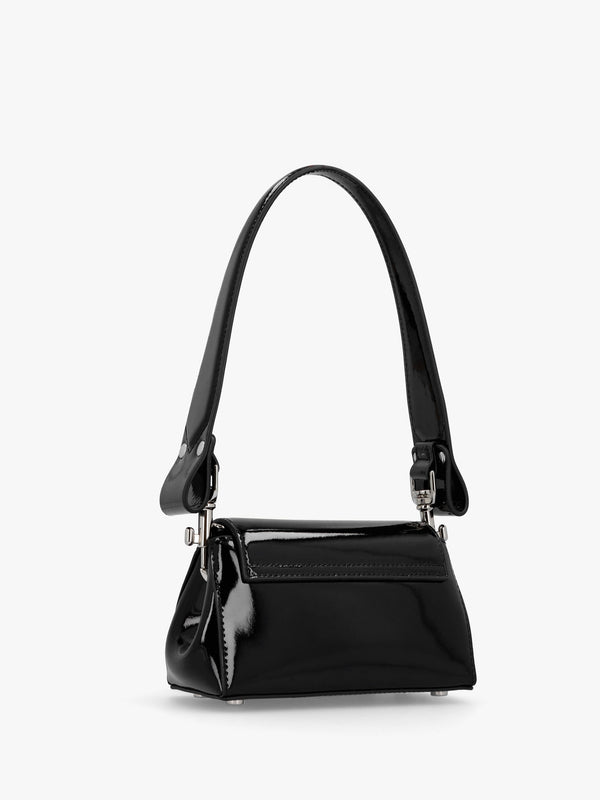 Small Hazel Black Recycled PU Shoulder Bag