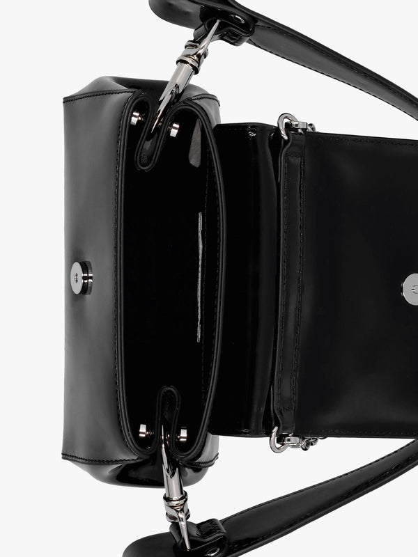 Small Hazel Black Recycled PU Shoulder Bag