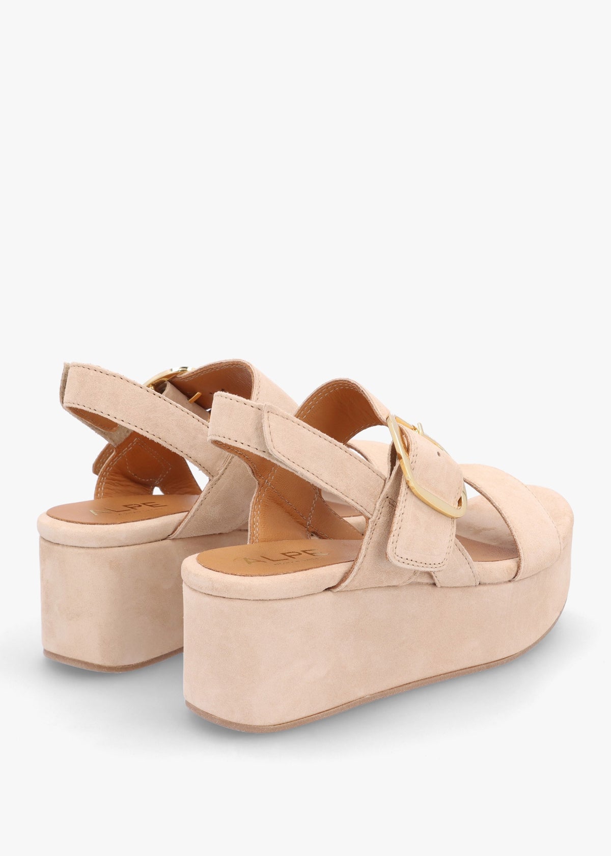 Altona Beige Suede Flatform Sandals