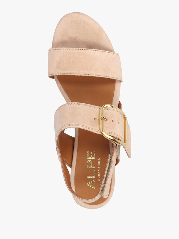 Altona Beige Suede Flatform Sandals